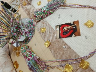 Vestido boda gitana beige talla única