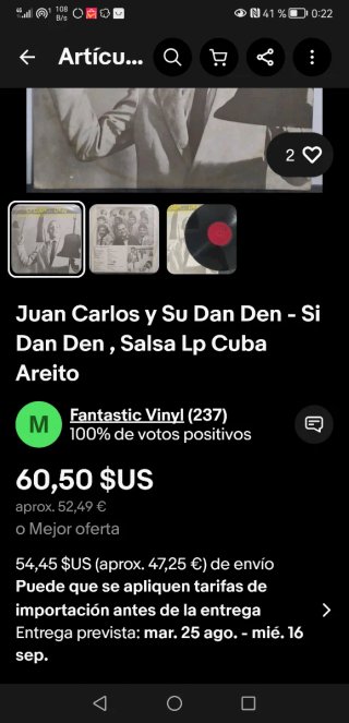 JUAN CARLOS Y SU DAN DEN  Si Dan Den LP Cuba nuevo