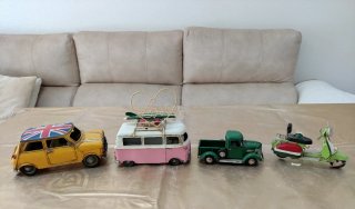 LOTE 4 FIGURAS DECORATIVAS METÁLICAS MUY REALISTAS