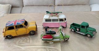 LOTE 4 FIGURAS DECORATIVAS METÁLICAS MUY REALISTAS