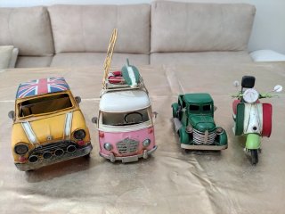 LOTE 4 FIGURAS DECORATIVAS METÁLICAS MUY REALISTAS