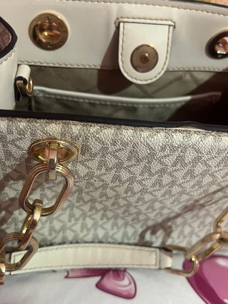Bolso Michael Kors Blanco y Dorado