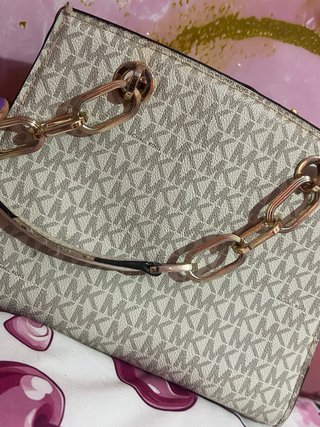 Bolso Michael Kors Blanco y Dorado