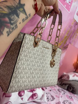 Bolso Michael Kors Blanco y Dorado