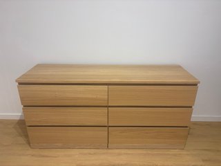 Cómoda Malm 6 cajones madera