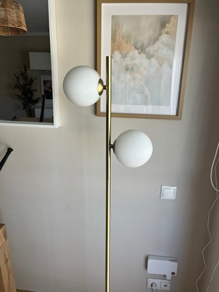 Lámpara de pie HOMCOM dorada 2 globos