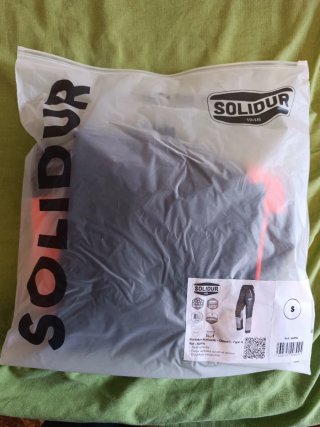 Pantalón anticorte Solidur T. S verde y naranja