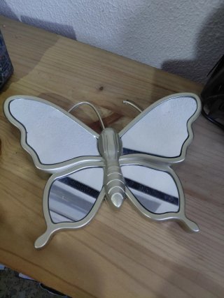 Espejo Decorativo Mariposa Plata