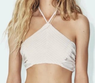 Top crop halter Zara cuadros vichy Talla S