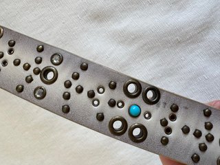 Cinturón Stradivarius Gris con Turquesa 95cm