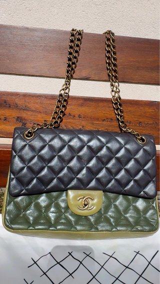 Bolso Chanel Clásico Verde Militar