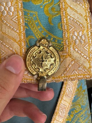 Capa litúrgica sacerdote verde brocado