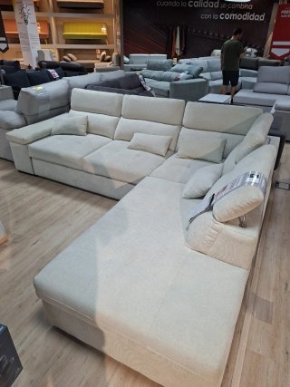 Sofá Rinconera Beige Tela