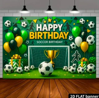 Banner Feliz Cumpleaños Fútbol 100cm x 150cm