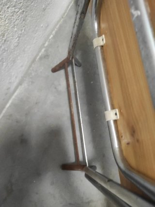 Mesa plegable madera y metal 110x60 X74 alto