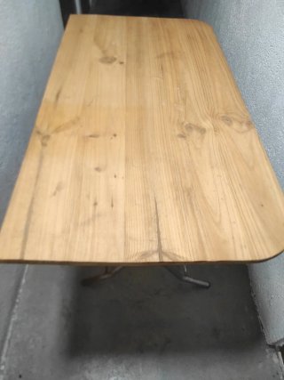 Mesa plegable madera y metal 110x60 X74 alto