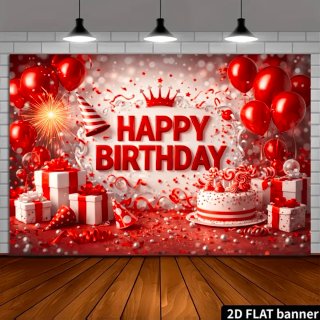 Banner Feliz Cumpleaños Rojo 100x75cm