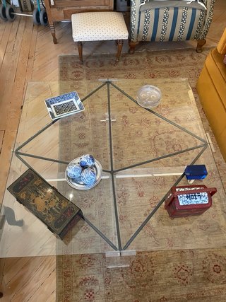 Mesa de centro vintage años 90 | Cristal biselado