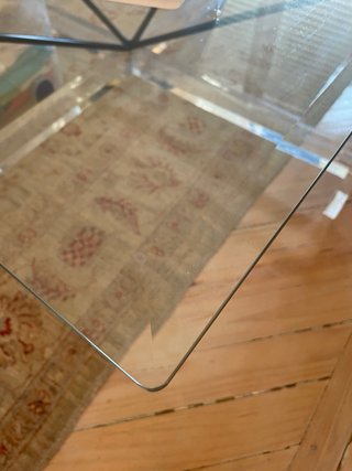 Mesa de centro vintage años 90 | Cristal biselado