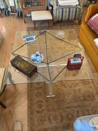 Mesa de centro vintage años 90 | Cristal biselado