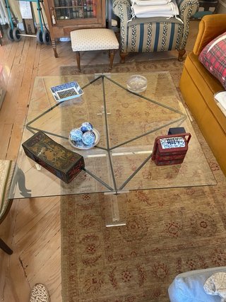 Mesa de centro vintage años 90 | Cristal biselado