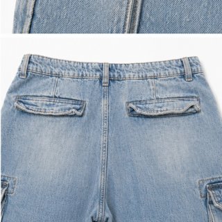 Pantalón vaquero cargo Pull&Bear Baggy azul