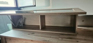 Módulo alto madera y cristal 1m