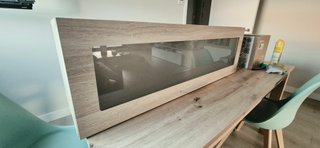 Módulo alto madera y cristal 1m