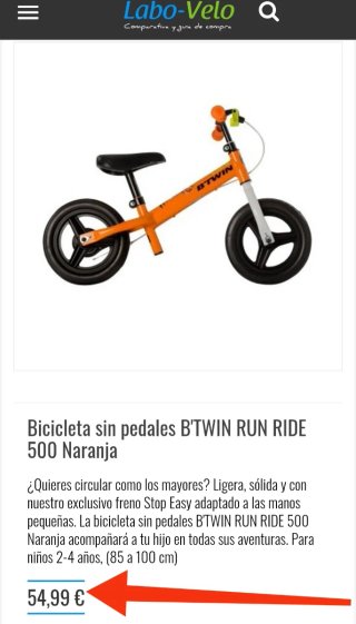 Bicicleta B'Twin Run Ride 500 Naranja