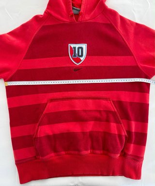 Sudadera Nike vintage fútbol Y2K roja Nº10 bordada