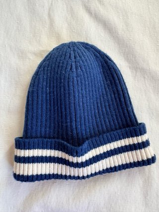 Gorro infantil azul y blanco talla 8