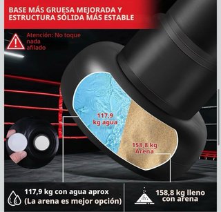 NUEVO Saco de boxeo inflable 190cm + guantes