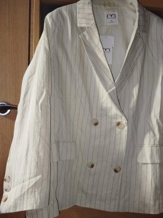 Blazer Milano Rayas Beige Talla XXL
