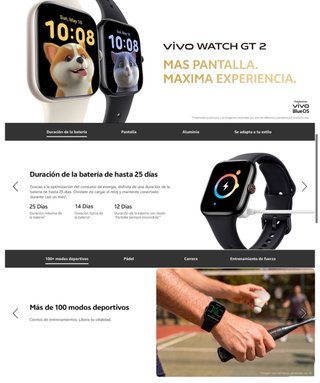 NUEVO! Reloj Inteligente Vivo GT2 Blanco