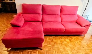 URGE!! Sofá chaise longue rojo claro