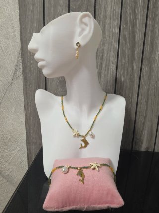 Conjunto collar, pulsera y pendientes