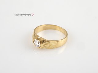 anillo oro 18k con piedra con circonita