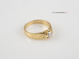 anillo oro 18k con piedra con circonita