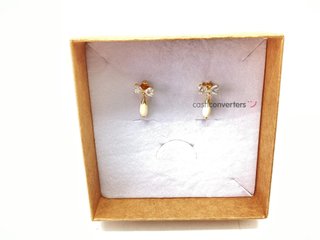 pendientes oro 18k con piedra