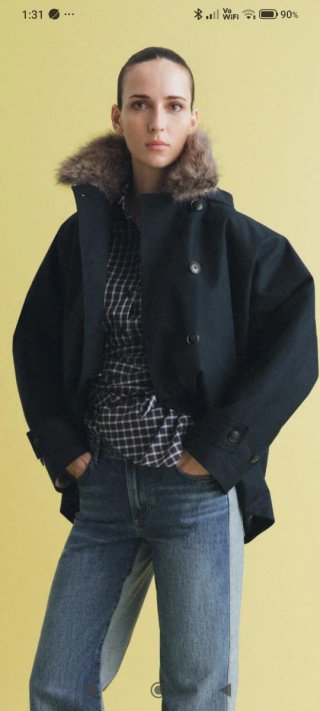 Trench Zara cuello pelo ZW Colección
