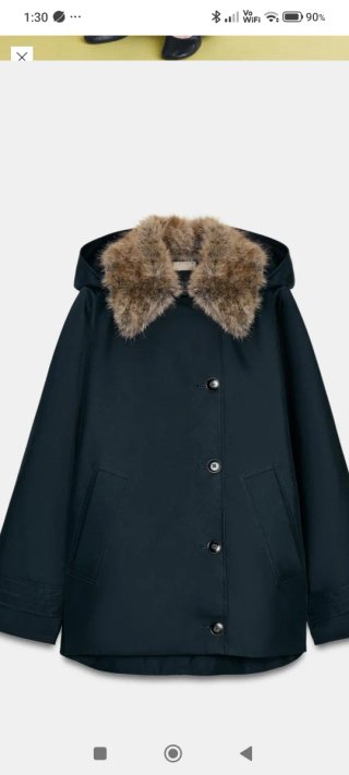 Trench Zara cuello pelo ZW Colección