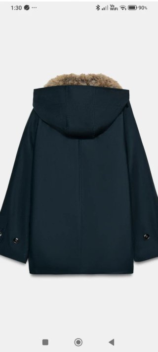 Trench Zara cuello pelo ZW Colección