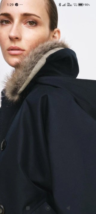 Trench Zara cuello pelo ZW Colección