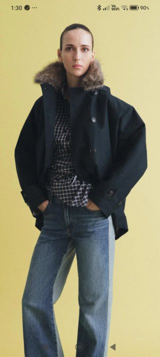Trench Zara cuello pelo ZW Colección
