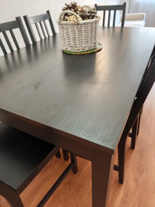 Mesa de comedor Stefan Ikea negra con 6 sillas,