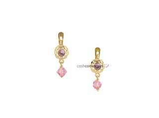 pendientes oro 18k con piedra con circonita
