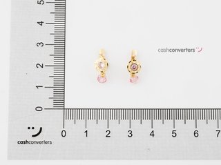 pendientes oro 18k con piedra con circonita