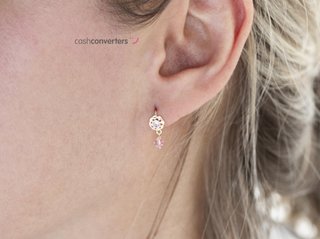 pendientes oro 18k con piedra con circonita