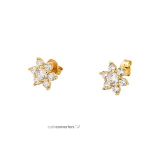 pendientes oro 18k con piedra