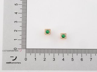 pendientes oro 18k con piedra con circonita